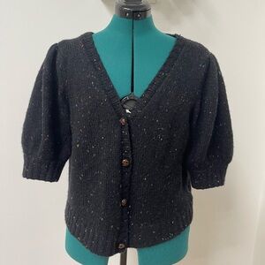 Rails Black Cropped Cardigan Sweater